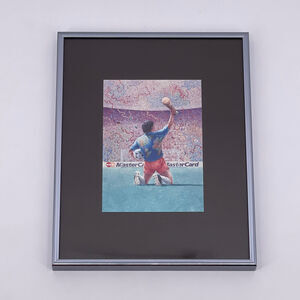 FIFA World Cup Framed Postcard MasterCard Advertising Globe Shirt Glass Panel